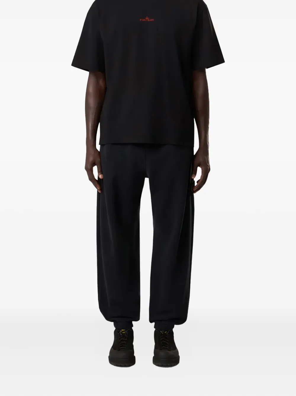 Stone Island Broek met Compass-logopatch Zwart