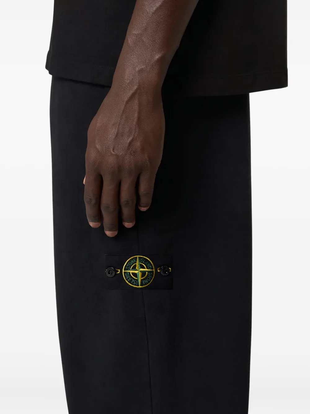 Stone Island Broek met Compass-logopatch Zwart