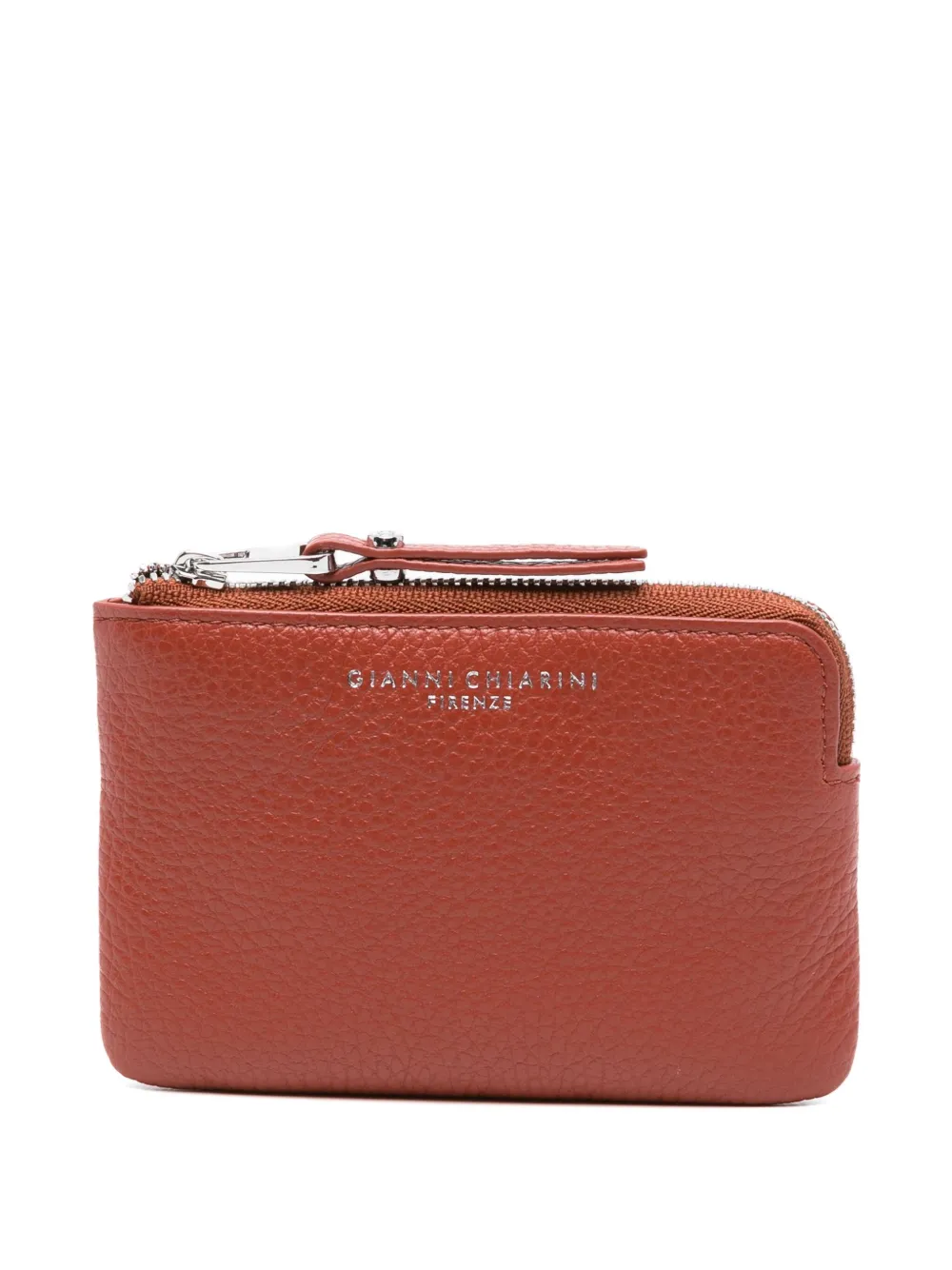 grained-leather zip wallet