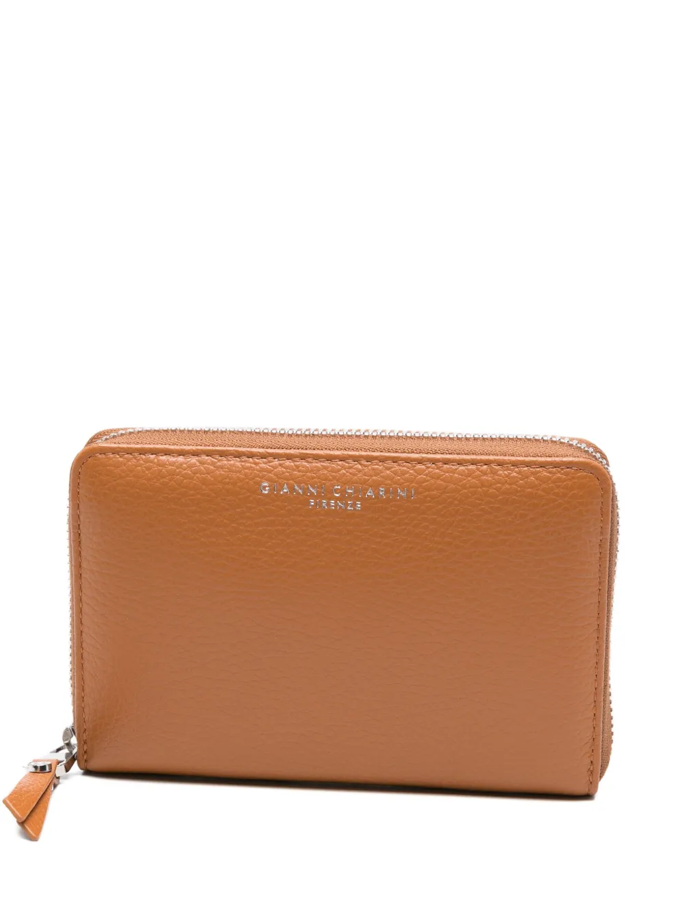 GIANNI CHIARINI Portafoglio in pelle pieno fiore con zip a giro - Marrone