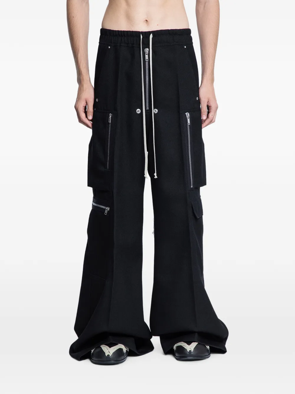 Rick Owens 지퍼 포켓 카고 팬츠 | 블랙 | Image 1