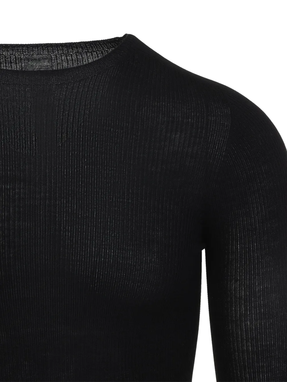 Rick Owens Ribgebreide wollen trui Zwart
