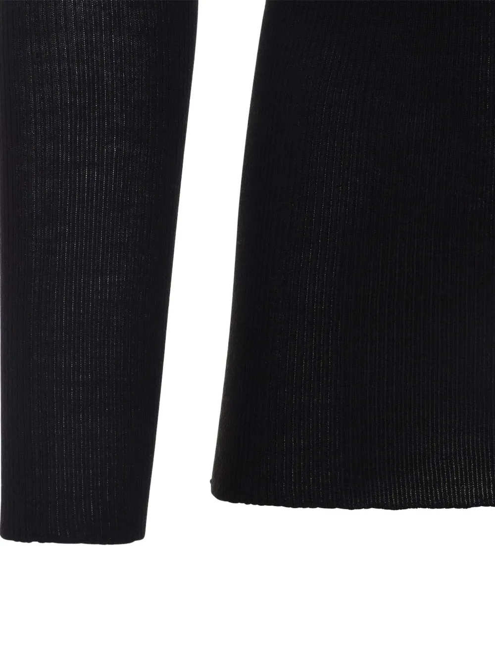 Rick Owens Ribgebreide wollen trui Zwart