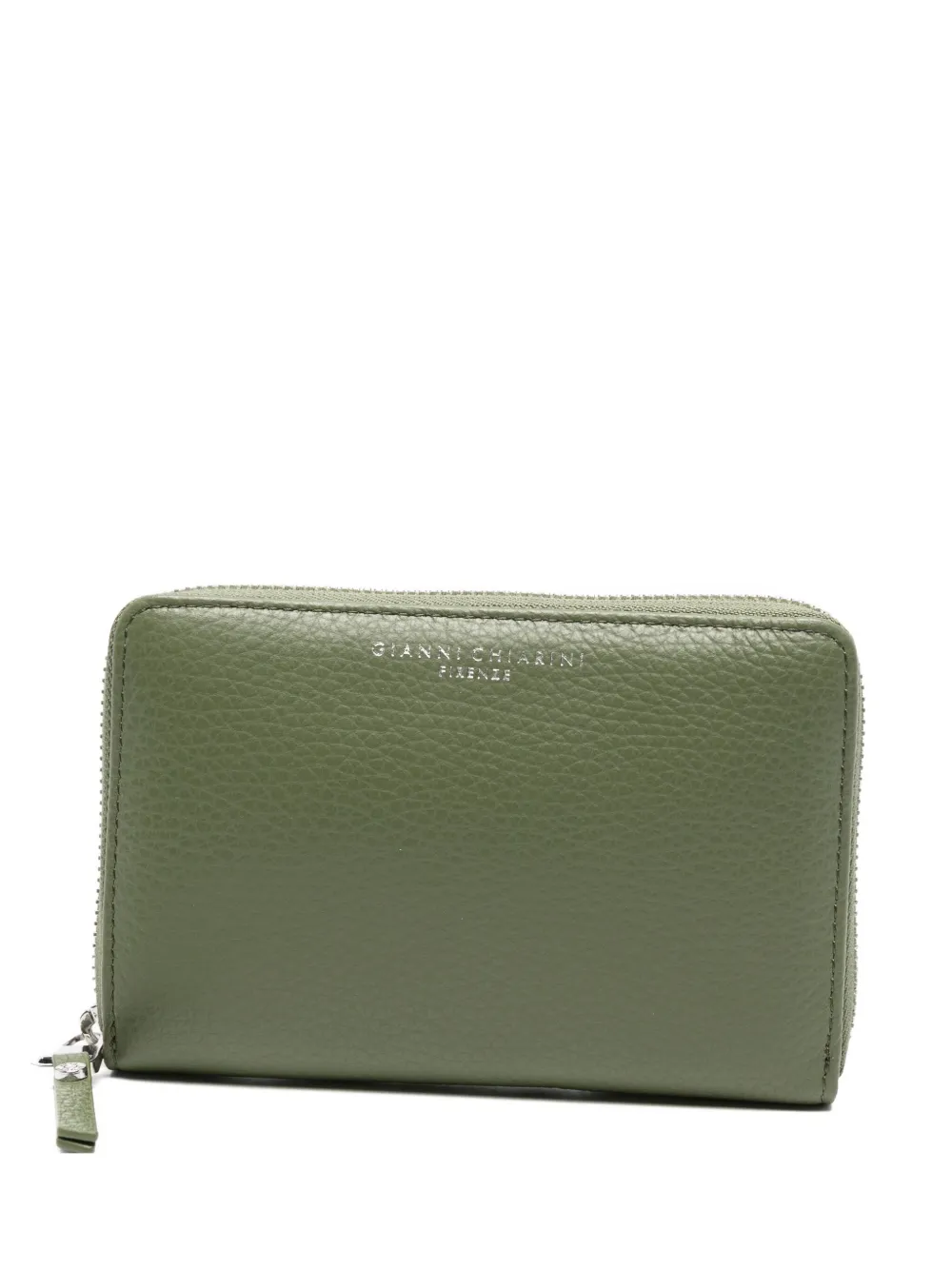 GIANNI CHIARINI Portafoglio in pelle pieno fiore con zip a giro - Verde