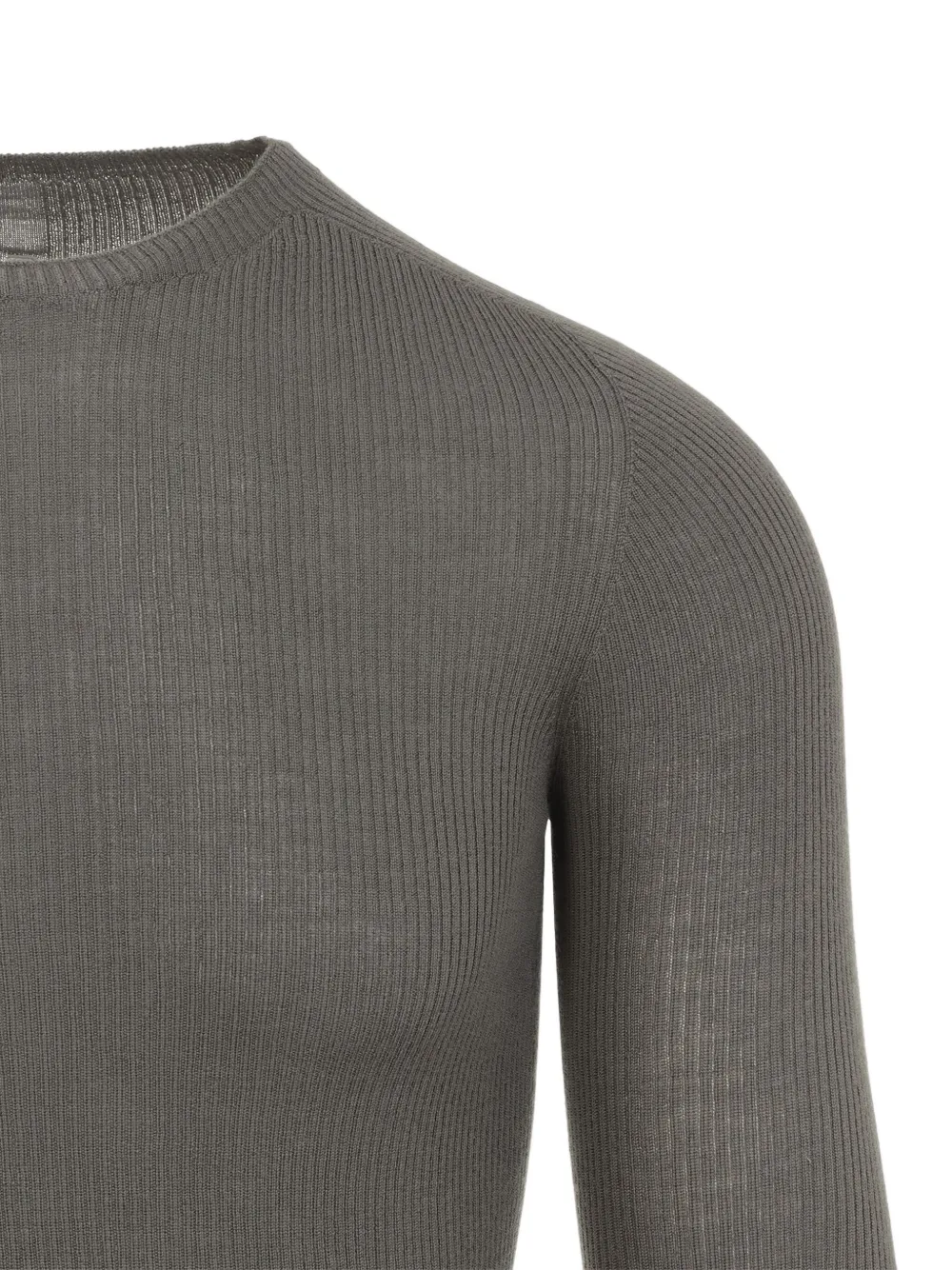 Rick Owens Ribgebreide wollen trui Grijs