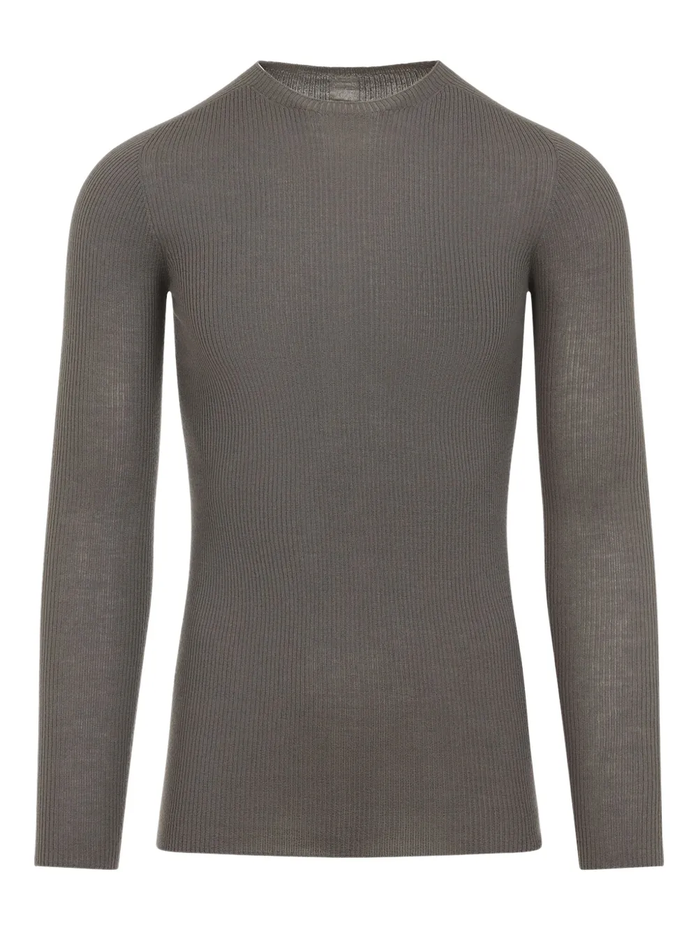 Rick Owens Ribgebreide wollen trui Grijs
