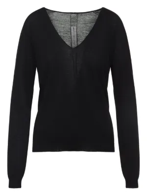 Rick Owens 14FW ウール　Vネックニット【L】薄手　ダークダスト Rick Owens（リック・オウエンス）ニット・セーター - FARFETCH