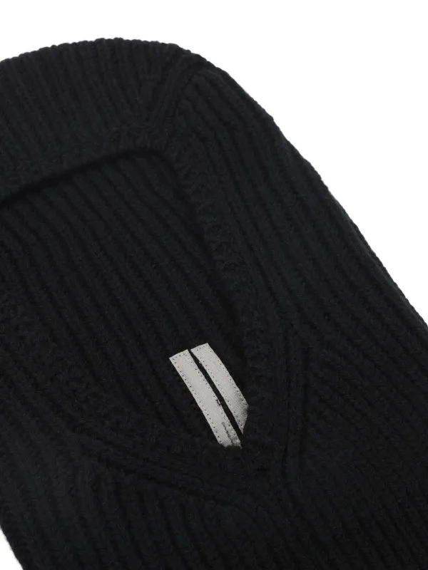 Rick Owens リブ Vカット バラクラバ | ブラック | FARFETCH JP