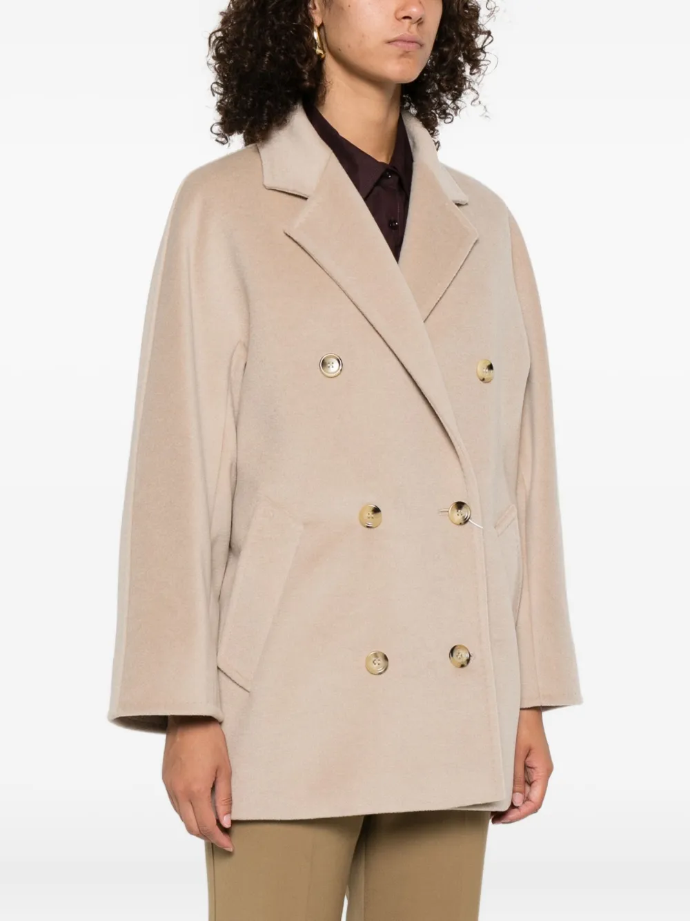 Max Mara double-breasted coat Beige