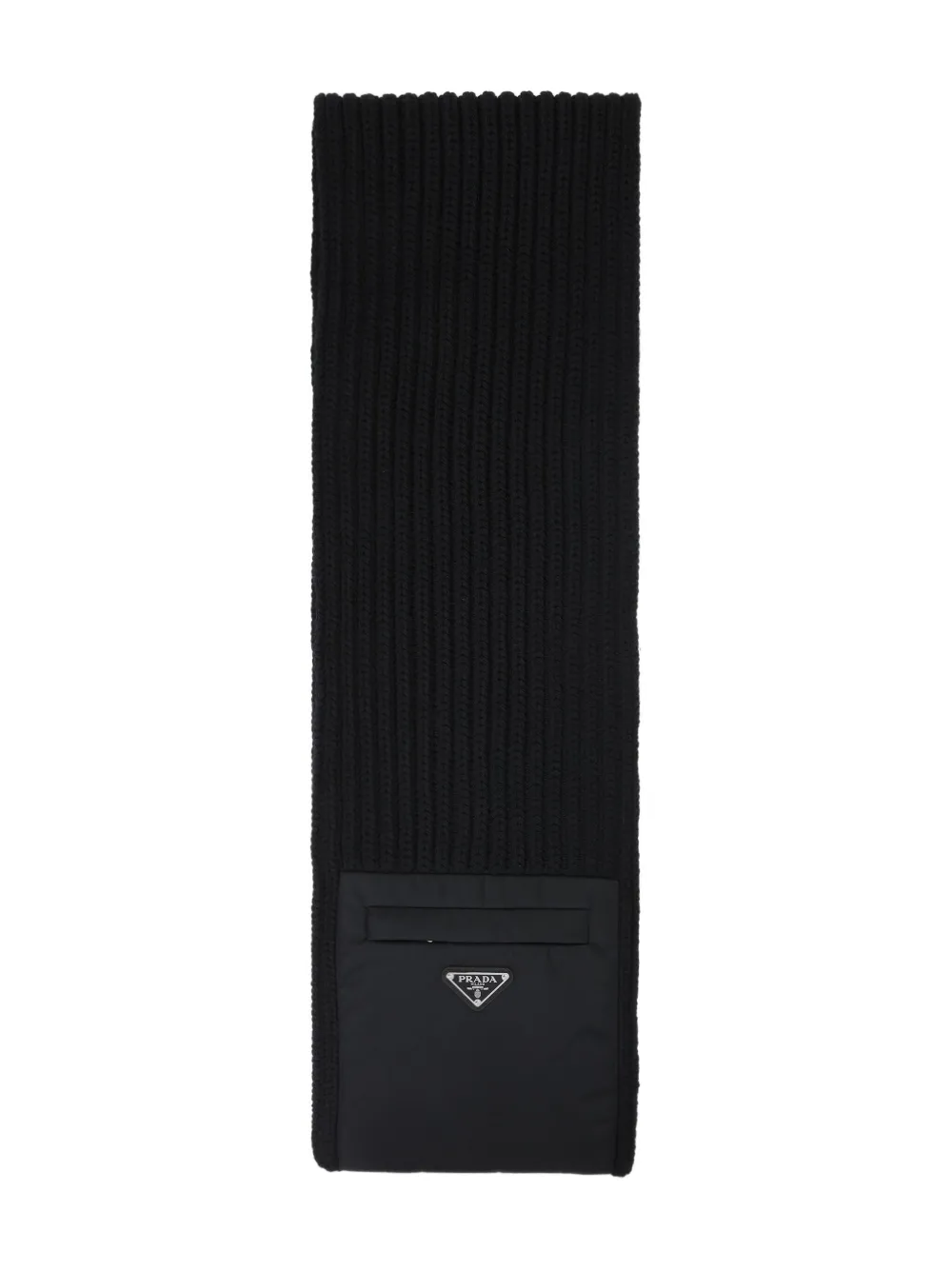 Prada ribbed pocket scarf - Nero