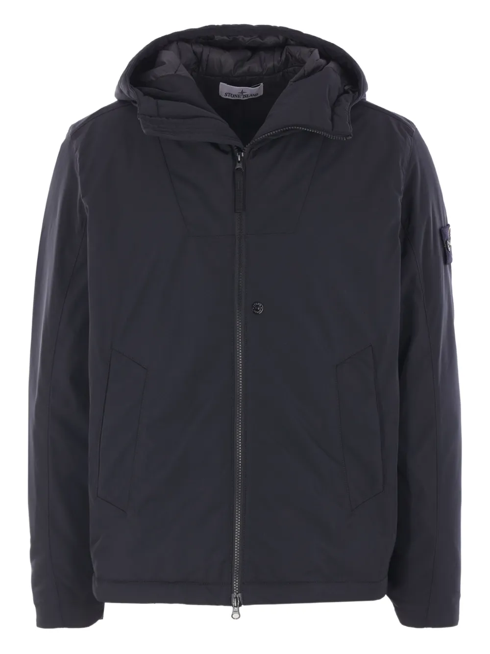 Stone Island Compass-badge hooded jacket Zwart