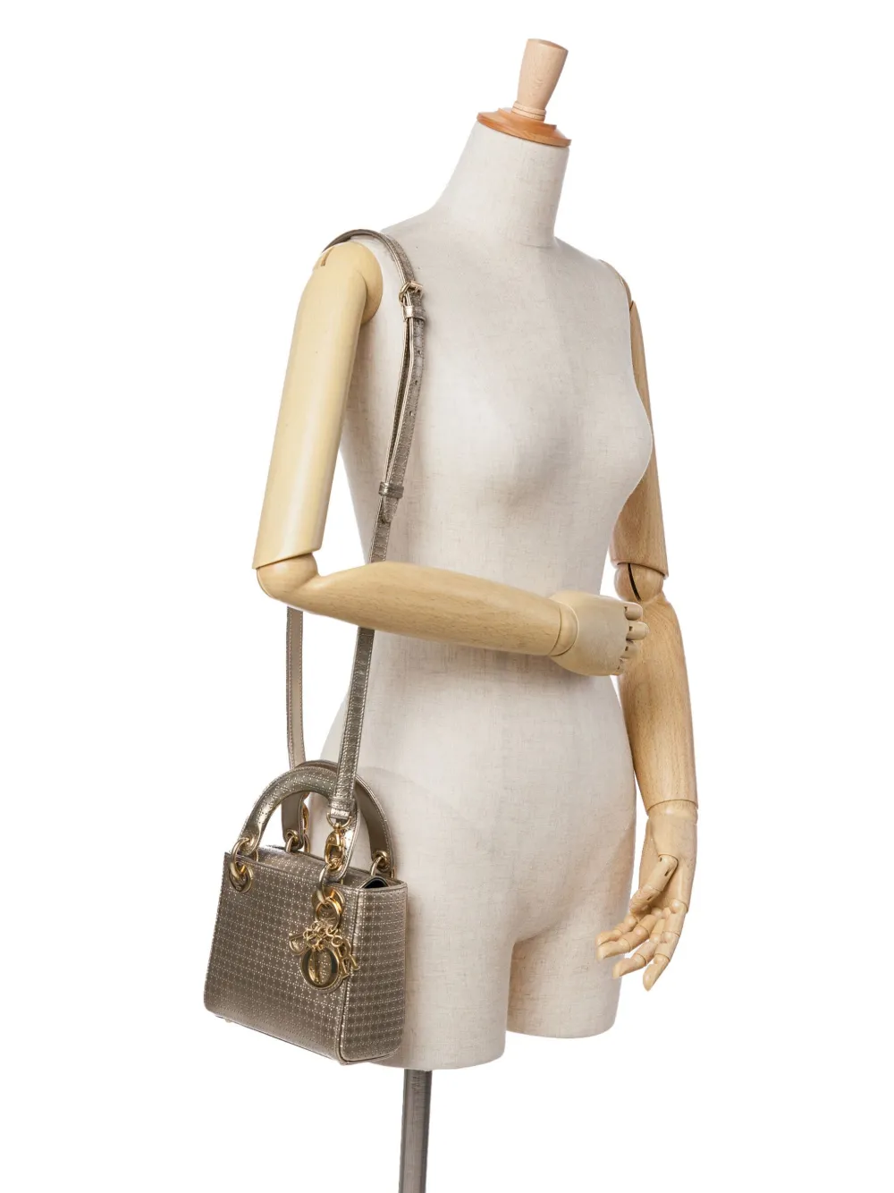 Christian Dior Pre-Owned 2016 Mini Metallic Patent Microcannage Lady Dior satchel | Pre-Owned | Image 2