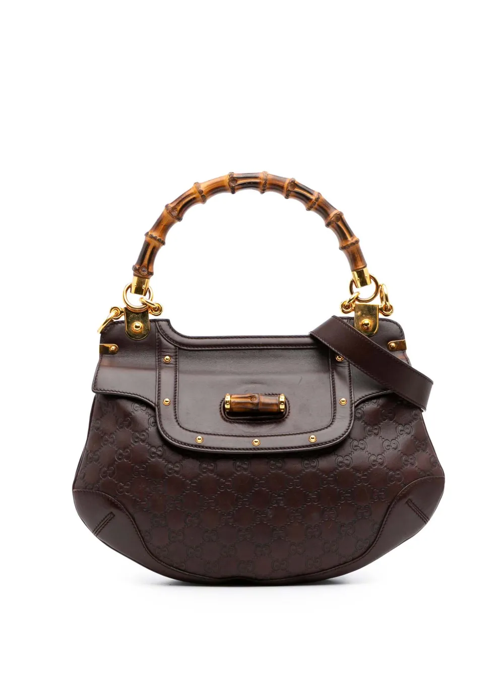 Pre-owned Gucci 2000-2015 Bamboo Ssima Peggy Top Handle Bag Satchel