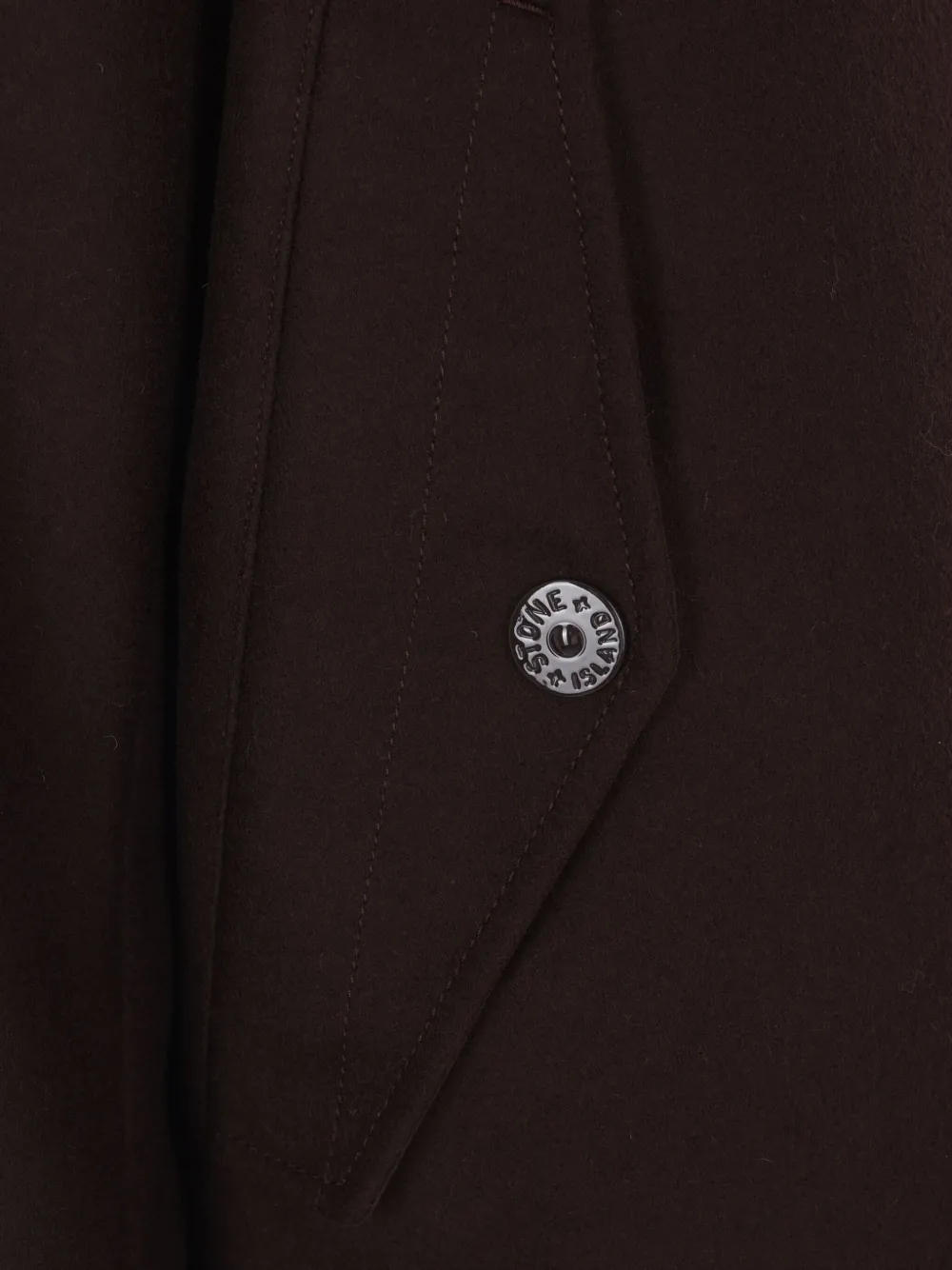 Stone Island Hooded Button-fastening Coat In Brown