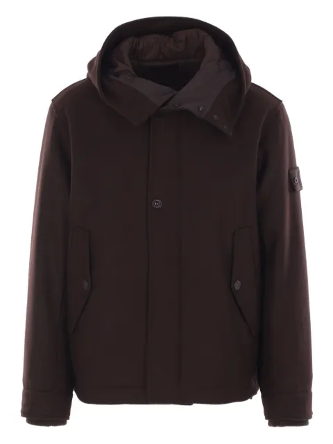 Stone Island hooded button-fastening coat
