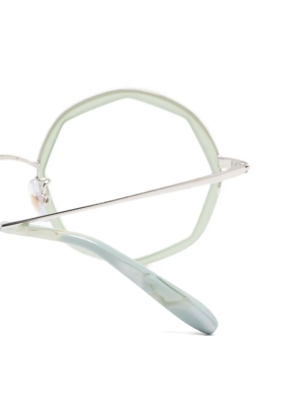  Megane And Me Geometric-frame Glasses - Green 