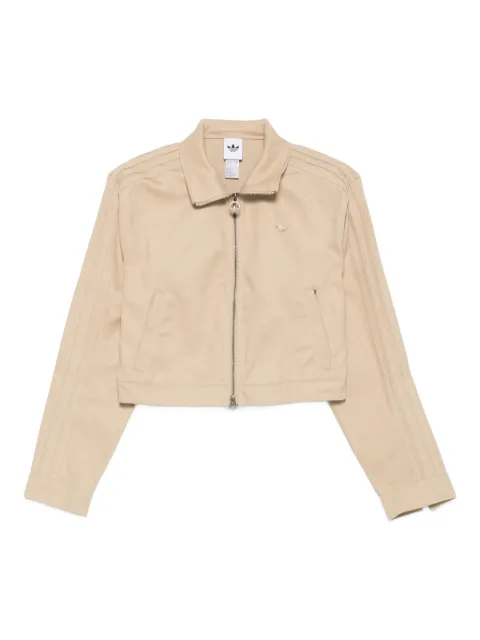 adidas three-stripe zip-up cropped jacket