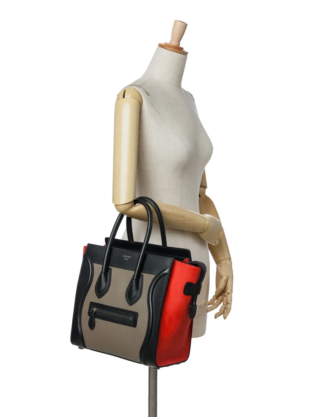 Céline Pre-Owned 2017 Micro Tricolor Leather Luggage Tote handbag | Pre-Owned | Image 2