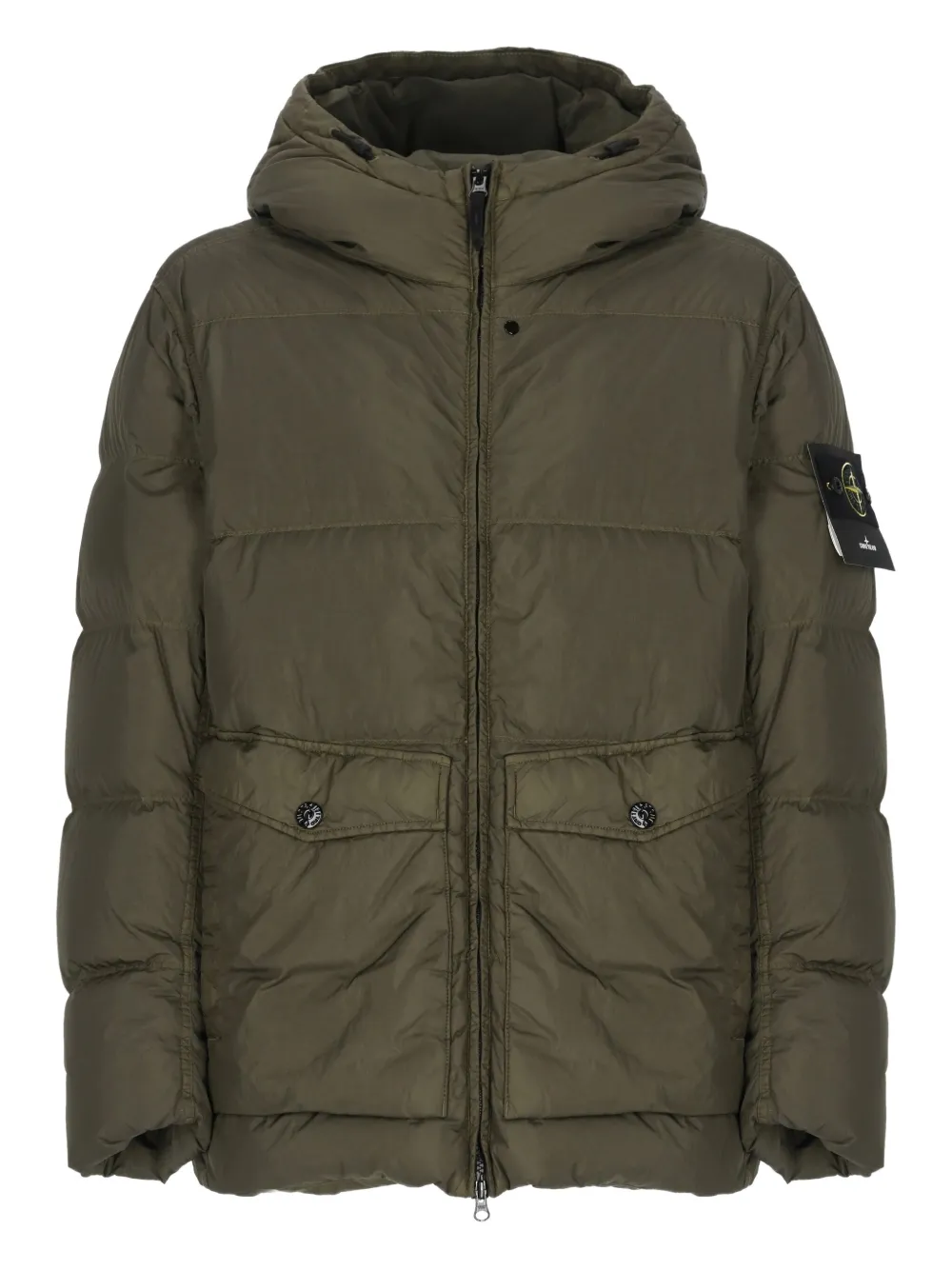 Stone Island Gewatteerd jack met capuchon Groen