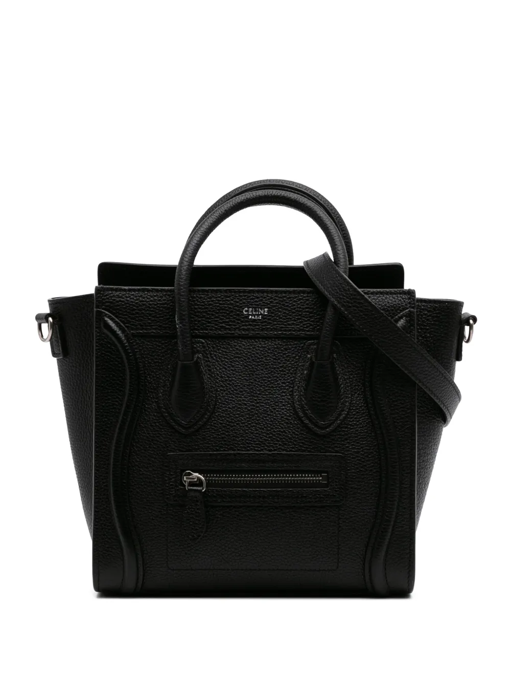 Céline Pre-Owned 2021 Nano Leather Luggage Tote satchel - ブラック Céline Pre-Owned 2021 Nano Leather Luggage Tote satchel - ブラック