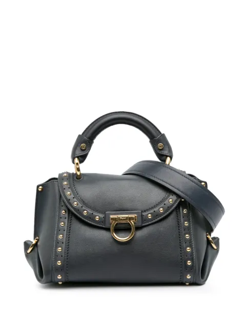 Ferragamo Pre-Owned 2000-2025 Small Studded Leather Gancini Sofia satchel
