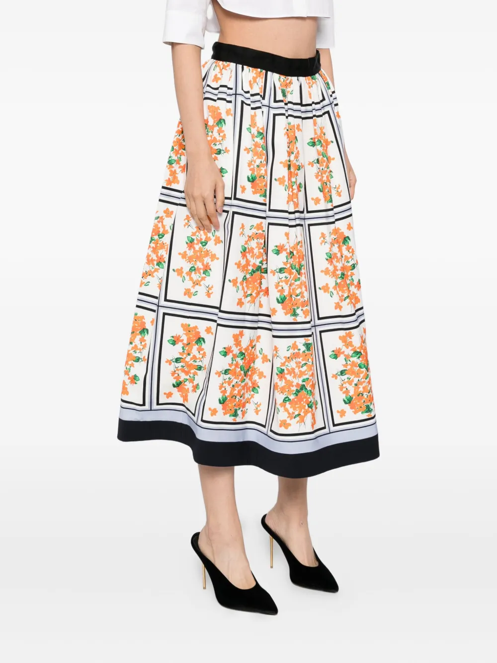 Carolina Herrera Floral-print Midi Skirt In Multi