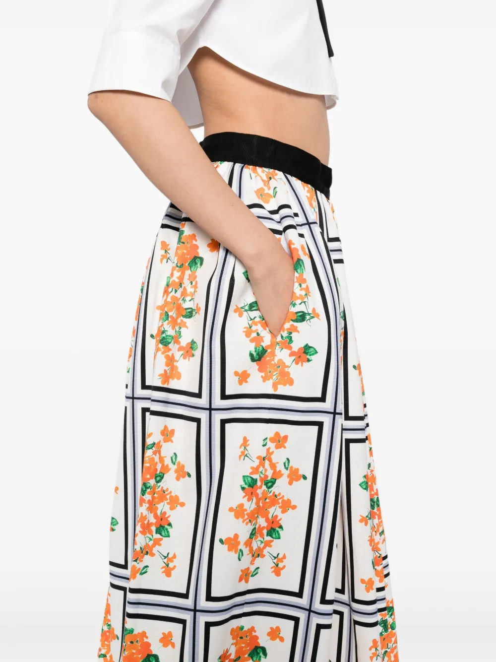 Carolina Herrera Floral-print Midi Skirt In Multi