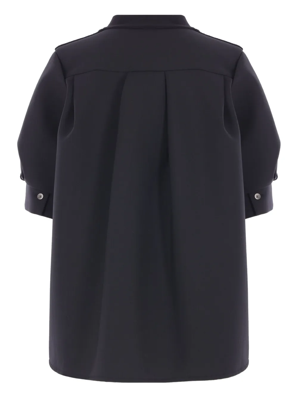 sacai Vest met geplooid vlak en korte mouwen Zwart