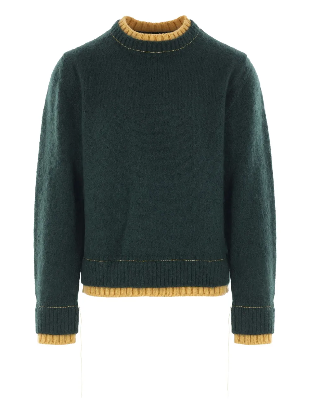 Sacai Trui met contrasterende afwerking Groen