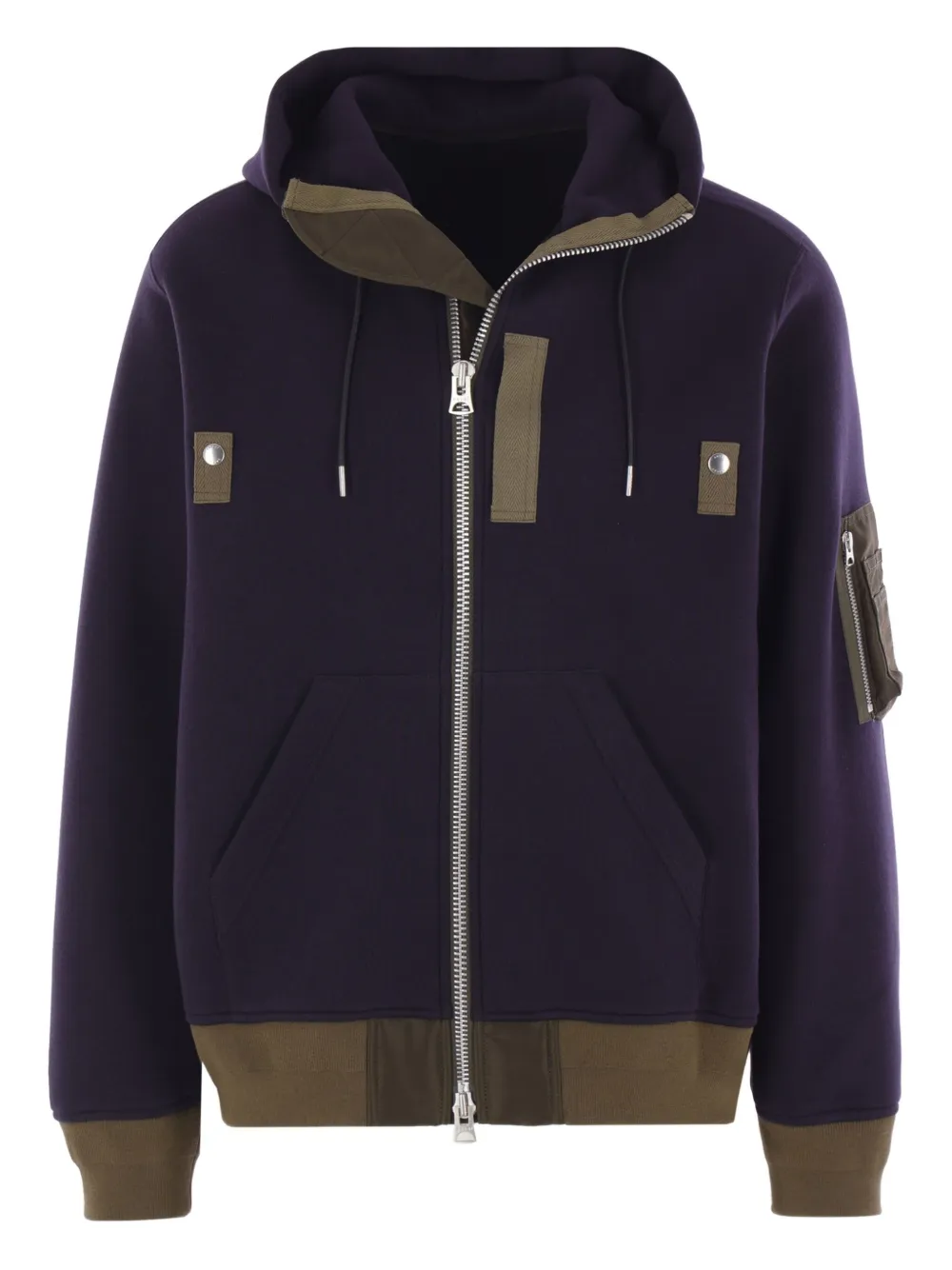 Sacai zip-up hoodie Paars
