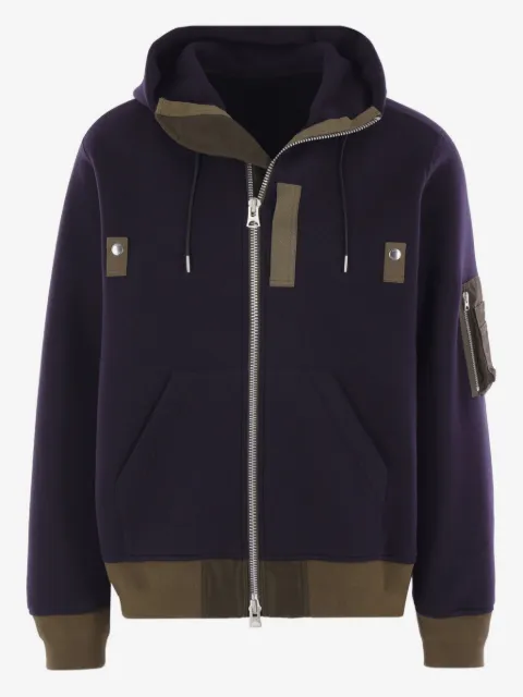 sacai hoodie con cierre