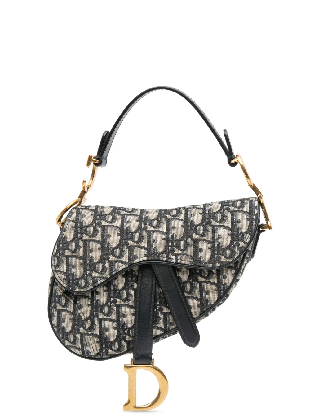 Christian Dior Pre-Owned 2018 Mini Oblique Canvas Saddle Bag satchel - Christian Dior Pre-Owned 2018 Mini Oblique Canvas Saddle Bag satchel -