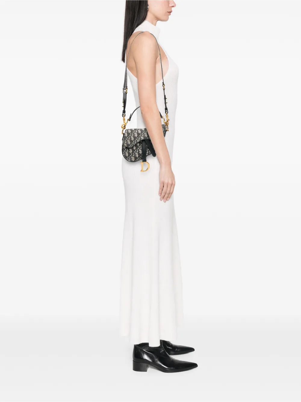 Christian Dior Pre-Owned 2018 Mini Oblique Canvas Saddle Bag satchel | Pre-Owned | Image 2