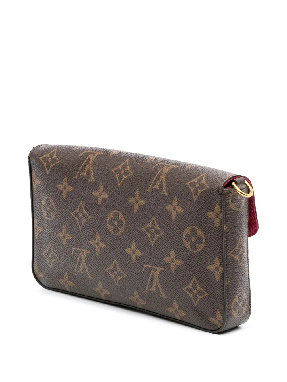 Pre-owned Louis Vuitton 2018 Monogram Pochette Felicie Crossbody Bag In Brown