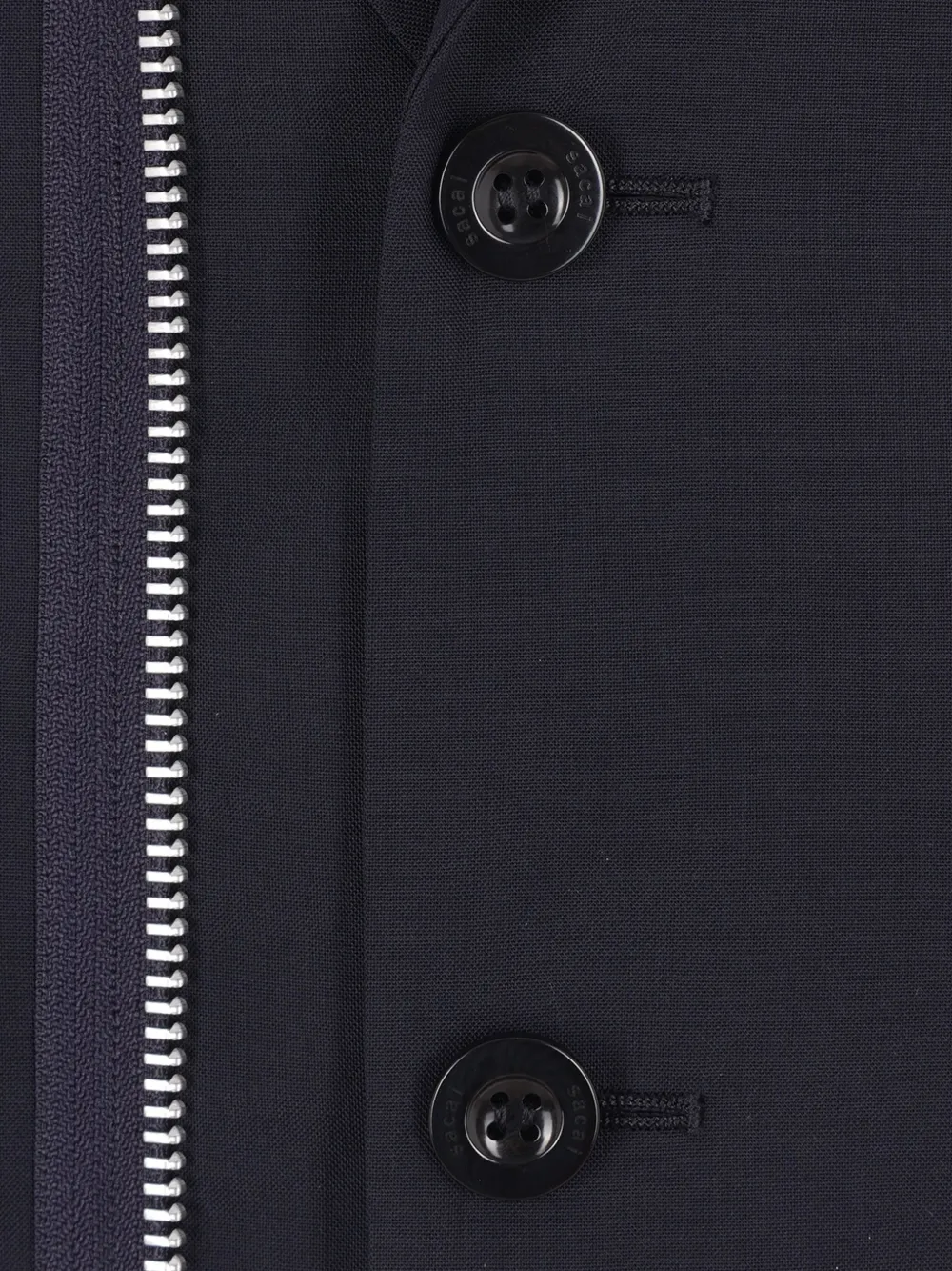 sacai Jack met rits en knoop Blauw