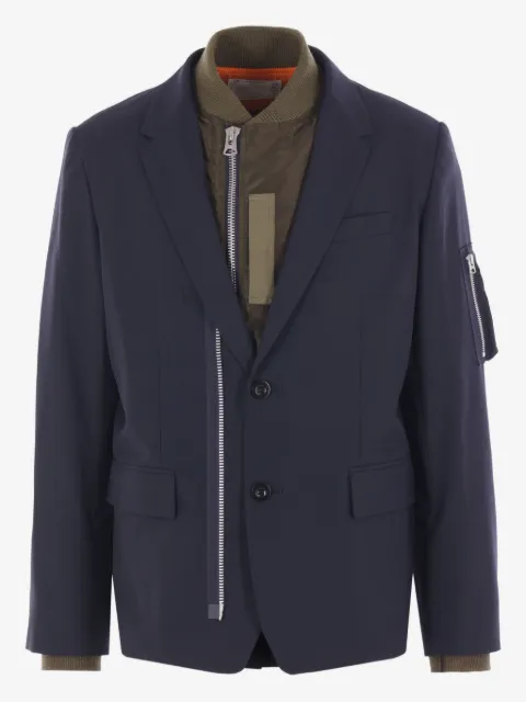 sacai zip-detail button jacket