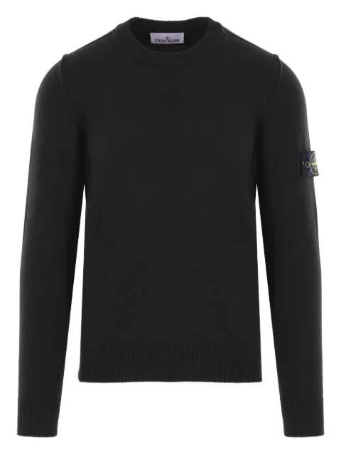 Stone Island سويتر بحياكة مضلعة ورقبة مستديرة