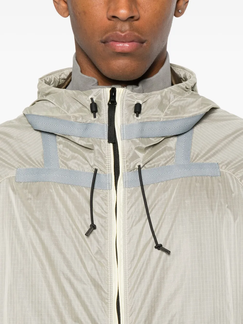 Stone Island hooded panelled jacket Beige