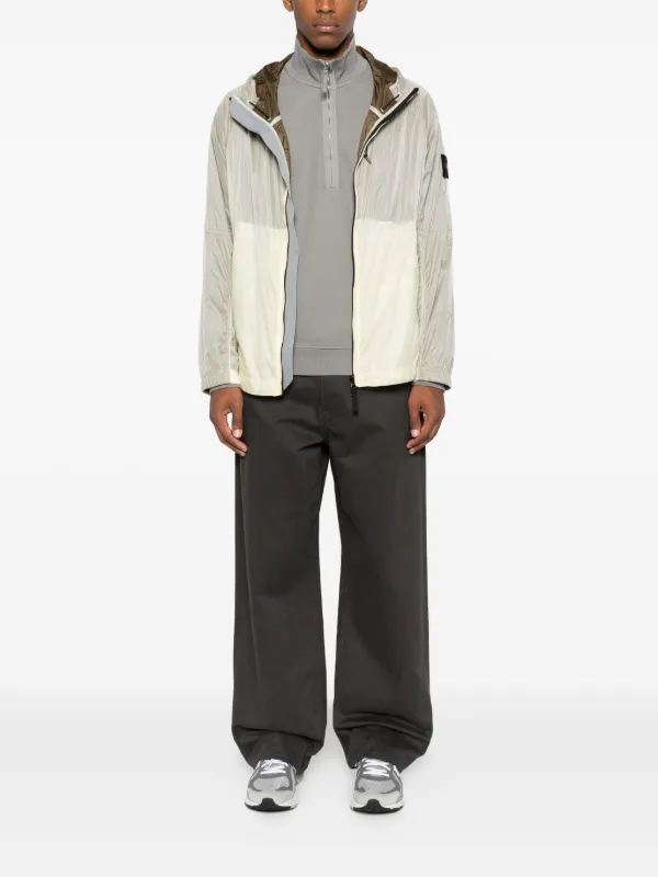 Stone Island Hooded Panelled Jacket | Neutrals | FARFETCH