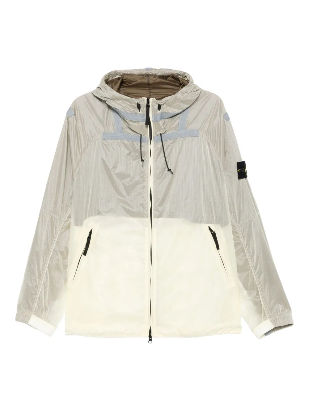 Stone Island hooded panelled jacket Beige