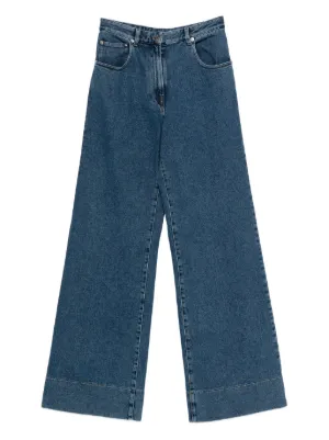 Miu Miu Pre-Owned 2000s mid-rise Flared Jeans | Blue | FARFETCH AU