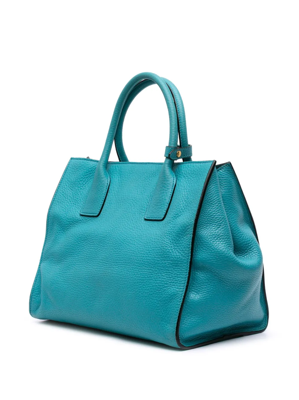 Pre-owned Prada 2000-2024 Vitello Daino Open Convertible Tote Satchel