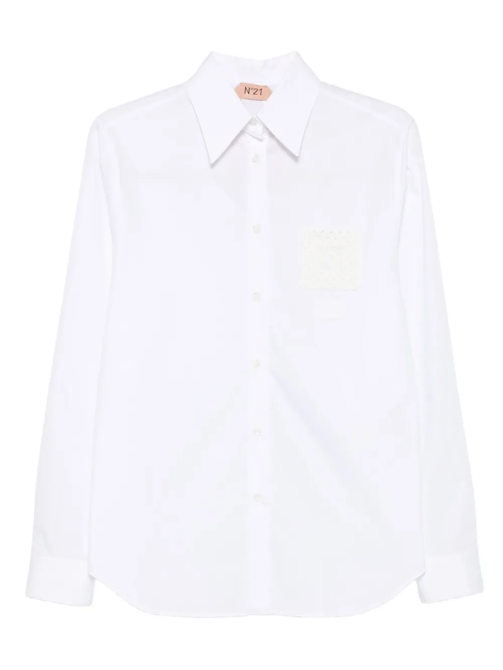 Nº21 lace-pocket cotton shirt