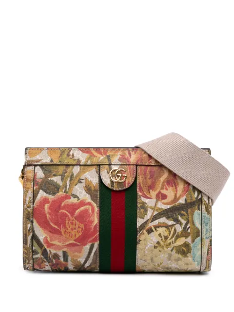 Gucci Pre-Owned 2016-2025 Small GG Supreme Water Flora Ophidia Chain Bag satchel