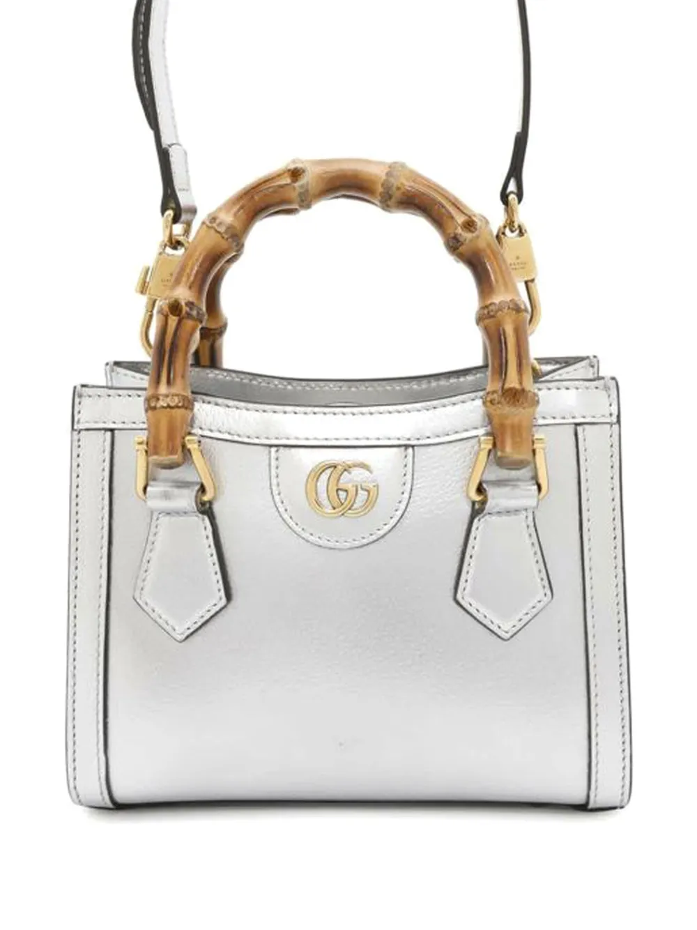 Pre-owned Gucci 2016-2025 Mini Calfskin Bamboo Diana Satchel