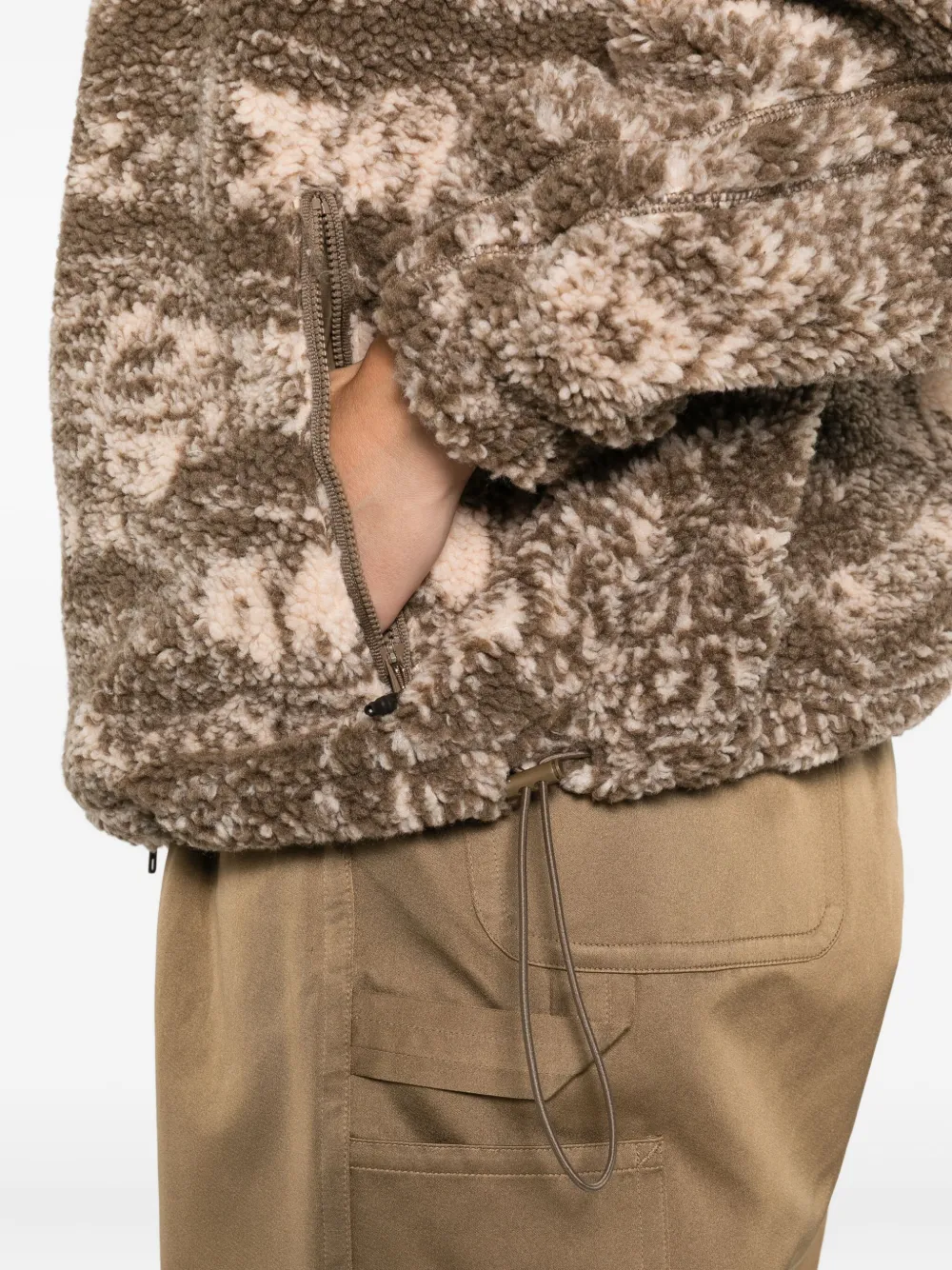 Adidas By Stella Mccartney Hooded Zip Fleece Jacket In Brown