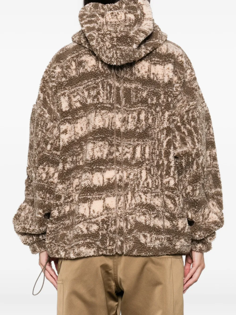 Adidas By Stella Mccartney Hooded Zip Fleece Jacket In Brown