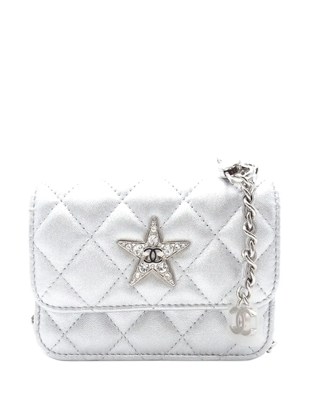 CHANEL Pre-Owned 2021-2025 Metallic Lambskin Crystal Star Chain belt CHANEL Pre-Owned 2021-2025 Metallic Lambskin Crystal Star Chain belt