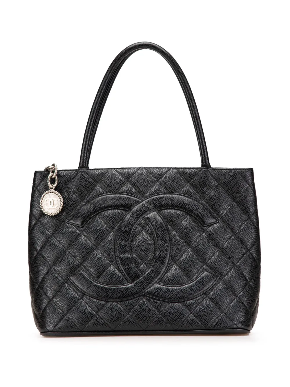 CHANEL Pre-Owned 2000-2002 Caviar Medallion tote bag - ブラック CHANEL Pre-Owned 2000-2002 Caviar Medallion tote bag - ブラック
