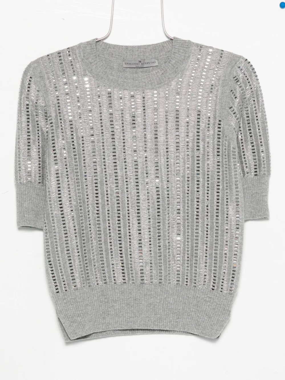 Ermanno Scervino ribbed short-sleeved T-shirt - Grigio